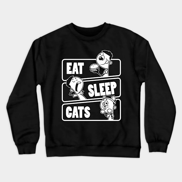 Eat Sleep Cats - Cat lover gift design Crewneck Sweatshirt by theodoros20